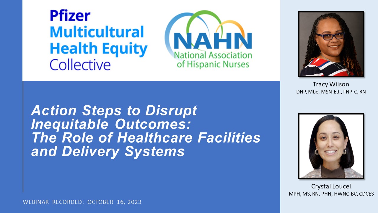 Webinar title card - action steps to disrupt inequitable outcomes